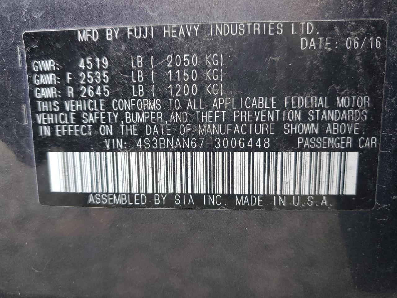 SUBARU LEGACY 2.5I LIMITED