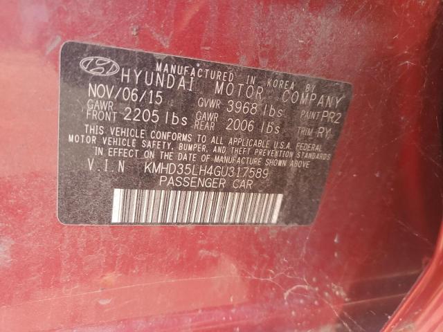 2016 HYUNDAI ELANTRA GT KMHD35LH4GU317589