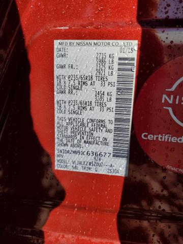 2018 NISSAN PATHFINDER - 5N1DR2MN9JC636677