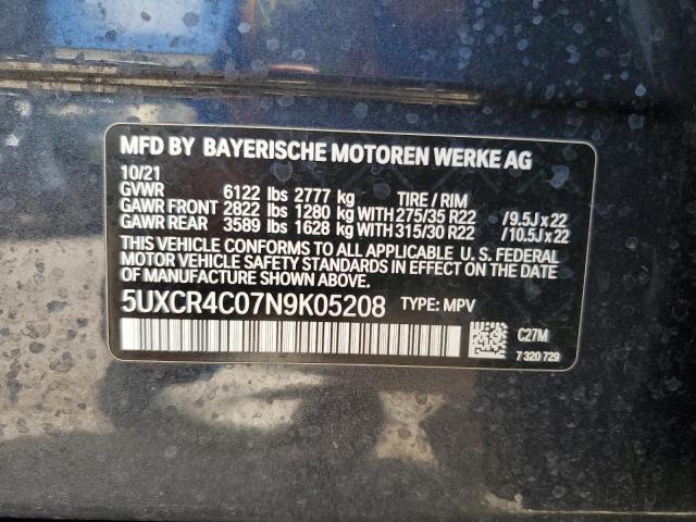 2022 BMW X5 SDRIVE 5UXCR4C07N9K05208