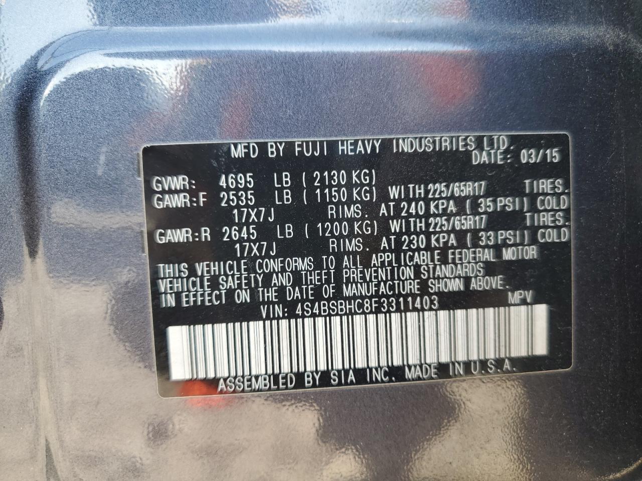 SUBARU OUTBACK 2.5I PREMIUM