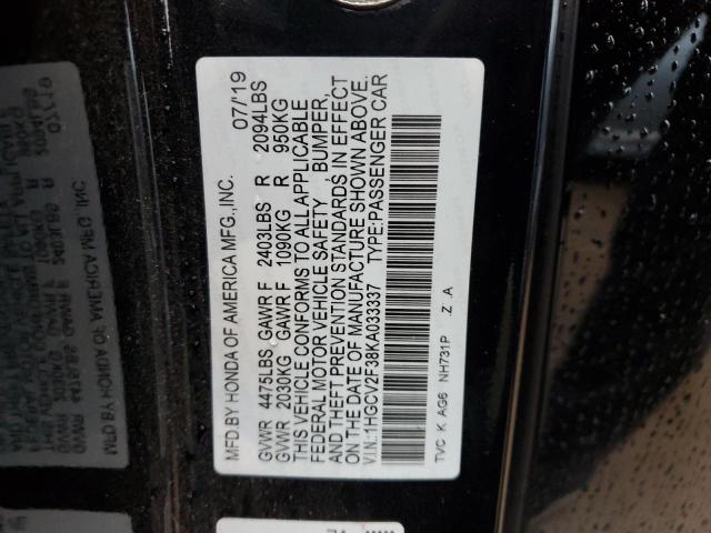 2019 HONDA ACCORD SPO - 1HGCV2F38KA033337