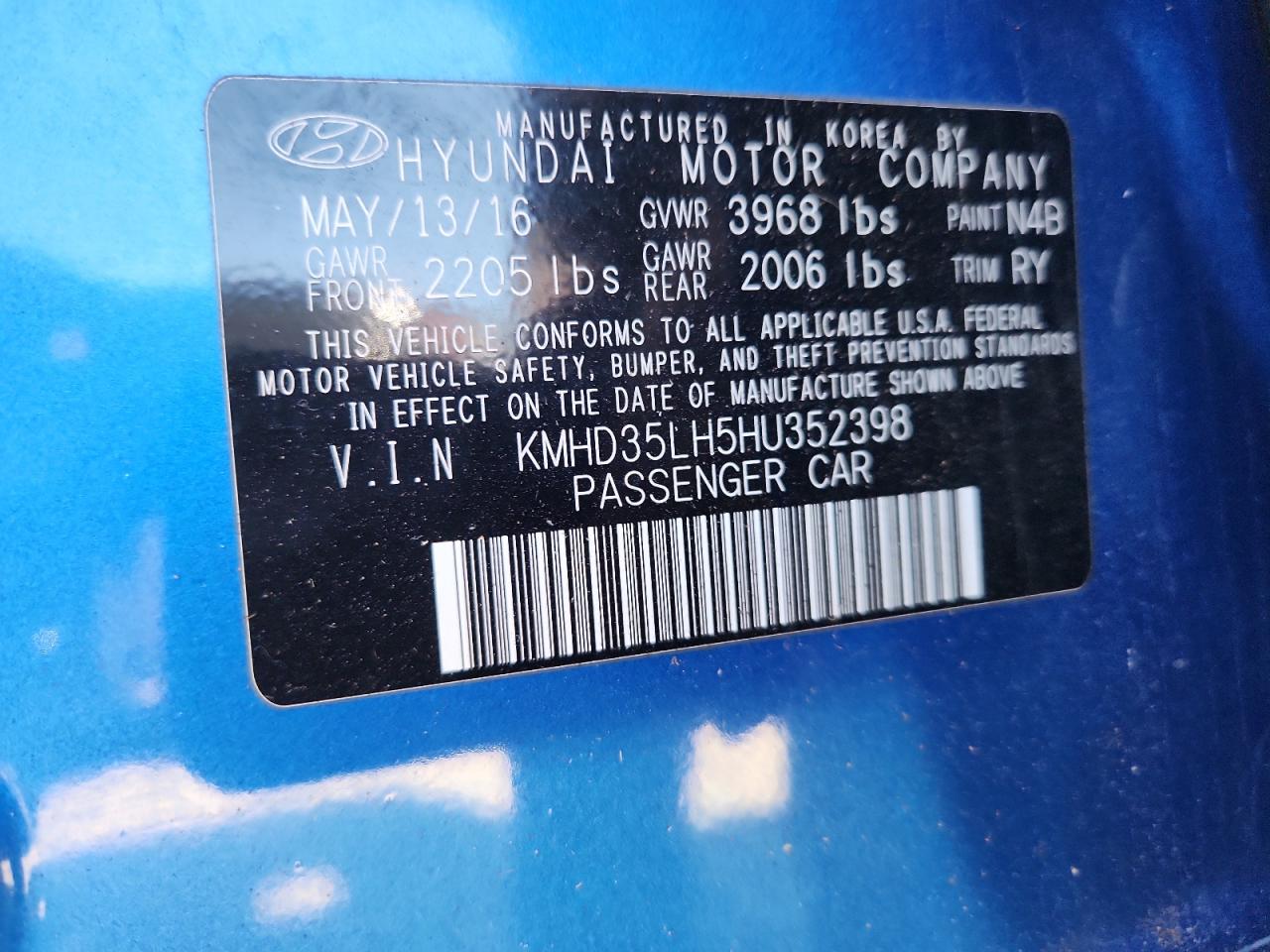 Lot #3284573354 2017 HYUNDAI ELANTRA GT