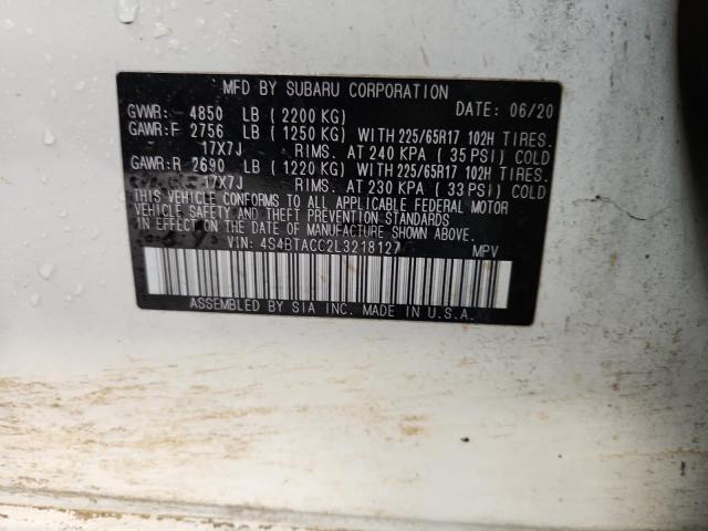 2020 SUBARU OUTBACK PR #3286927246