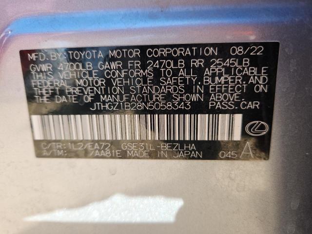 2022 LEXUS IS 350 F SPORT JTHGZ1B28N5058343