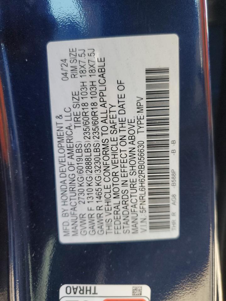 Lot #3266693385 2024 HONDA ODYSSEY EXL