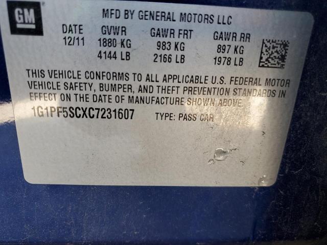 2012 CHEVROLET CRUZE LT #3278819614