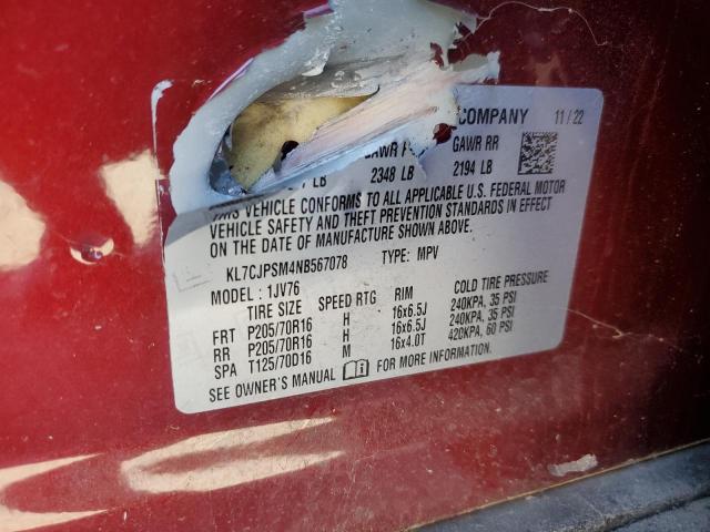 2022 CHEVROLET TRAX 1LT - KL7CJPSM4NB567078