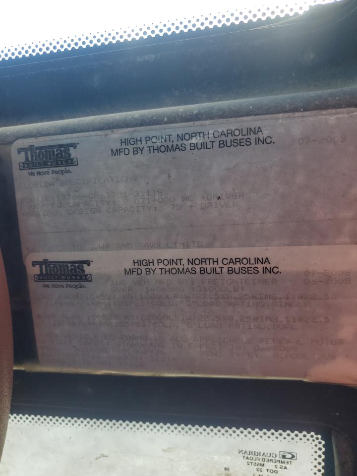 Lot #3273851190 2009 FREIGHTLINER SAF-T-LINER C2