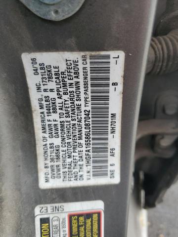 2006 HONDA CIVIC LX #3273744399