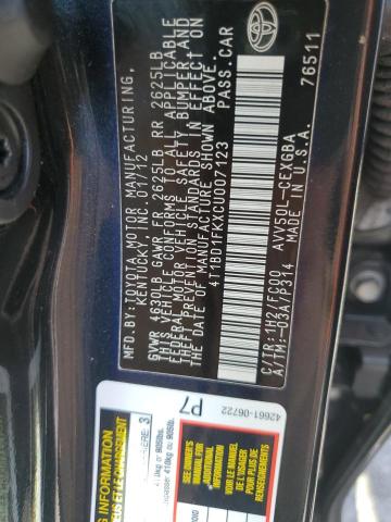 2012 TOYOTA CAMRY HYBR #3301654620