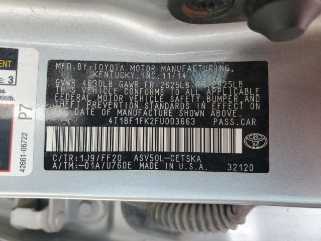 2015 TOYOTA CAMRY LE - 4T1BF1FK2FU003663