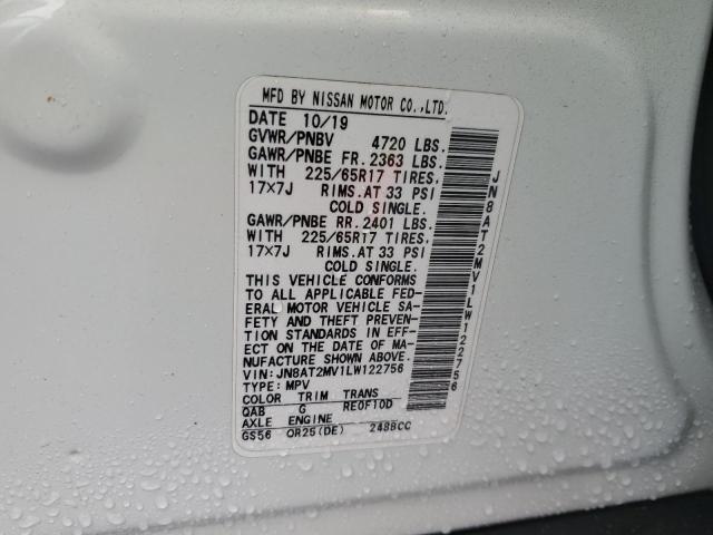 2020 NISSAN ROGUE S JN8AT2MV1LW122756