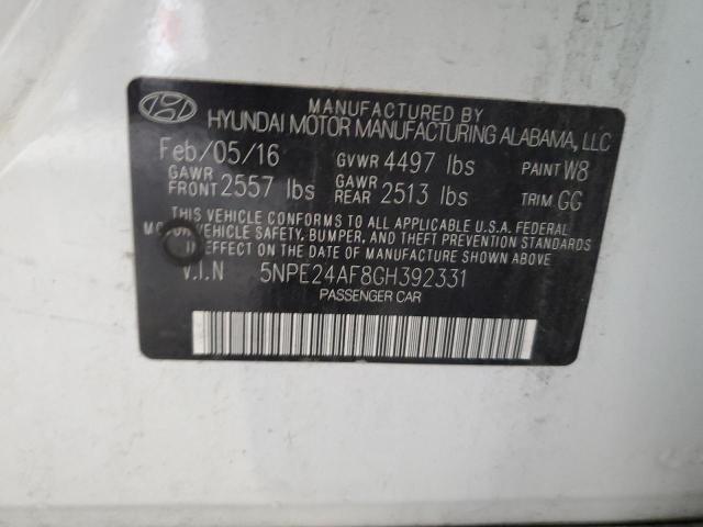 2016 HYUNDAI SONATA SE 5NPE24AF8GH392331