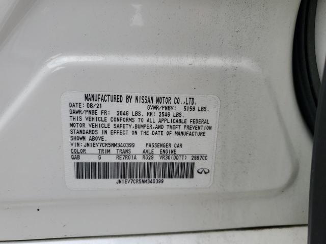 2022 INFINITI Q50 SENSOR JN1EV7CR5NM340399