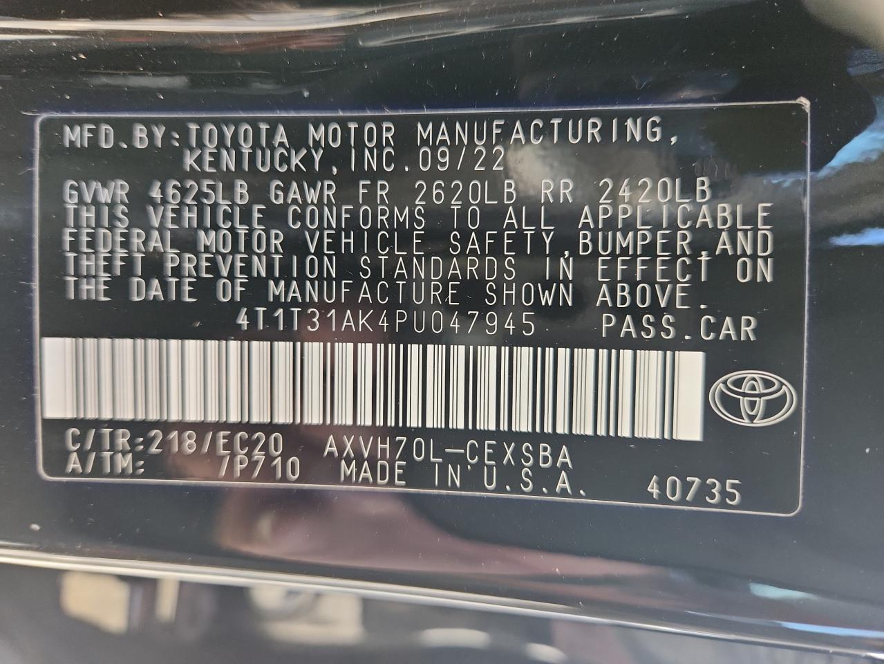 TOYOTA CAMRY SE NIGHT SHADE