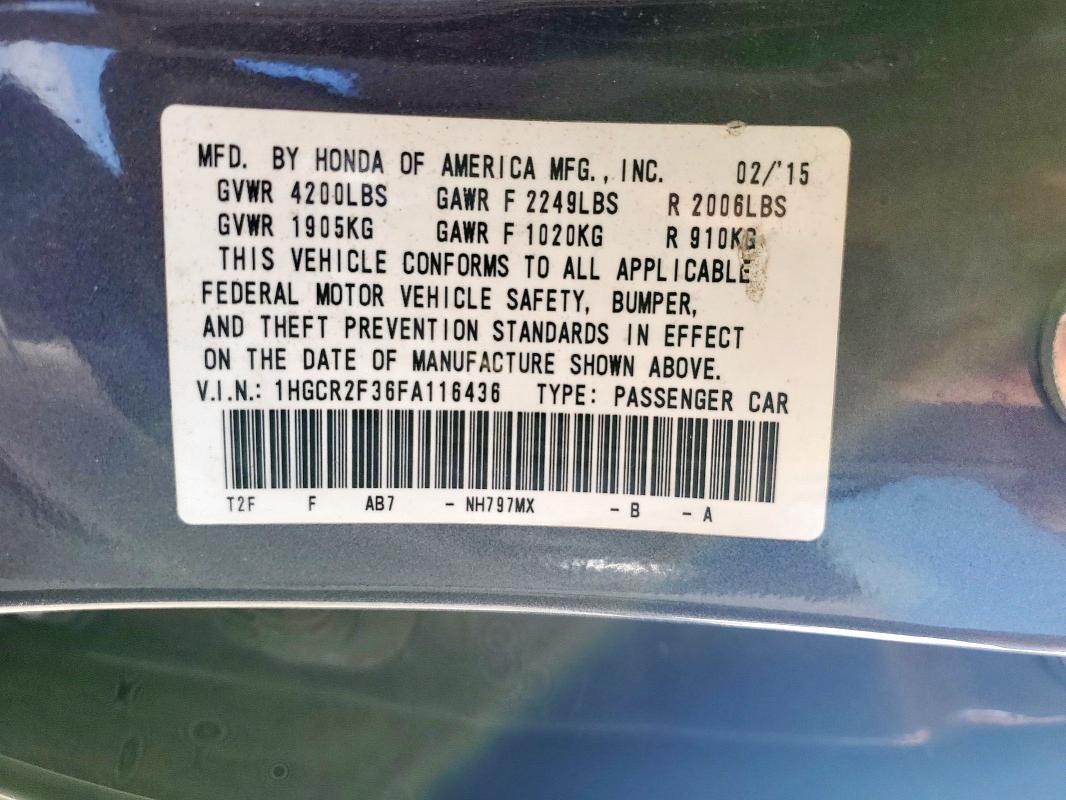 2015 HONDA ACCORD LX - 1HGCR2F36FA116436