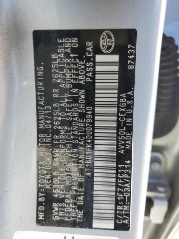 2013 TOYOTA CAMRY HYBRID - 4T1BD1FK4DU079940