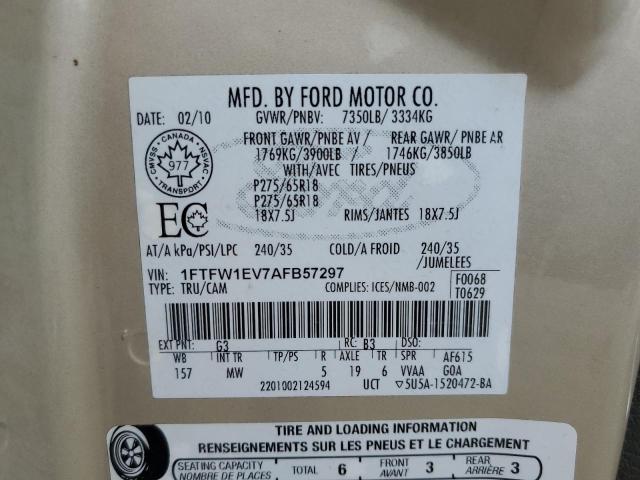 2010 FORD F150 SUPER - 1FTFW1EV7AFB57297