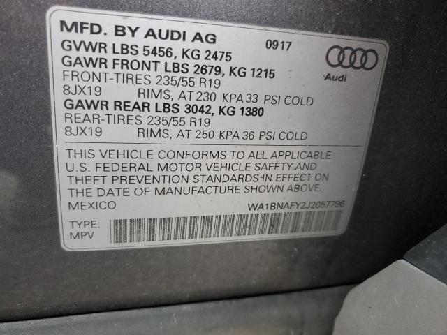 2018 AUDI Q5 PREMIUM WA1BNAFY2J2057796