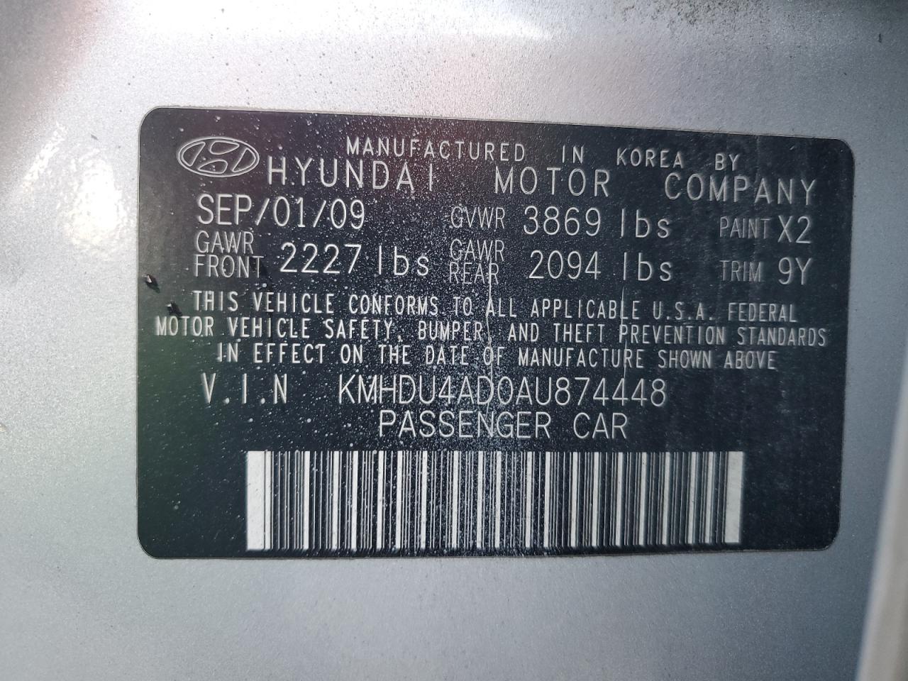 HYUNDAI ELANTRA BLUE