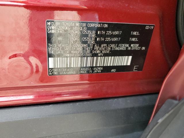 2019 TOYOTA RAV4 XLE - JTMW1RFV1KD510965