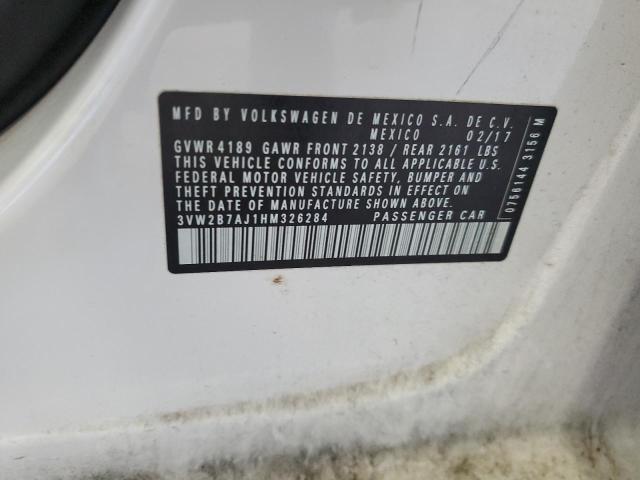 2017 VOLKSWAGEN JETTA S 3VW2B7AJ1HM326284