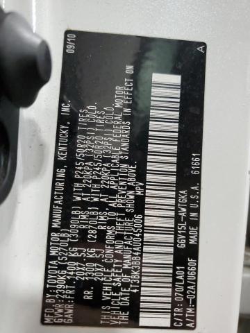 2010 TOYOTA VENZA - 4T3BK3BB4AU045006