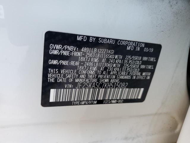 2019 SUBARU FORESTER L #3301818376