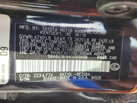 2019 LEXUS ES 350 #3296215410