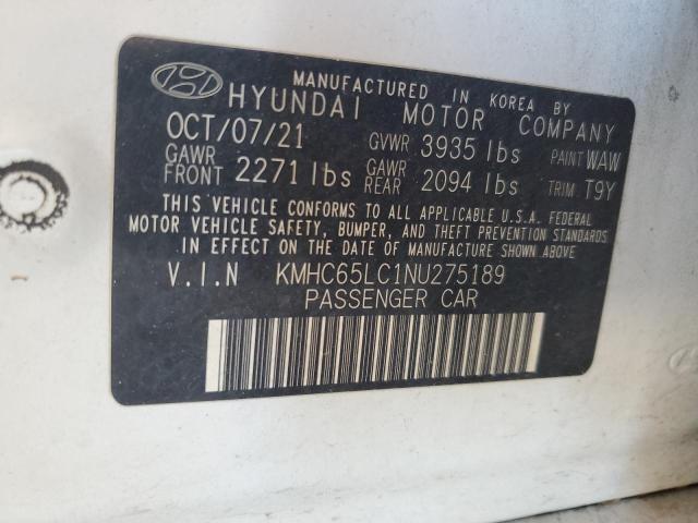 2022 HYUNDAI IONIQ BLUE #3302810892