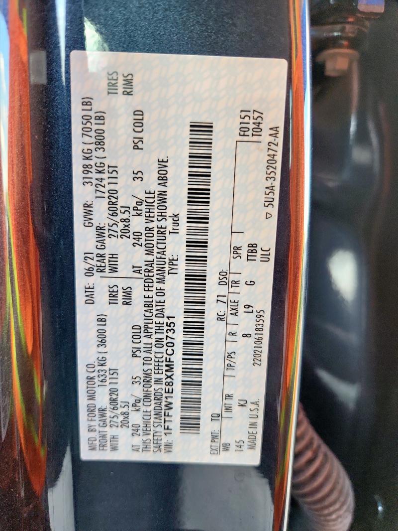 2021 FORD F150 SUPER #3291480927