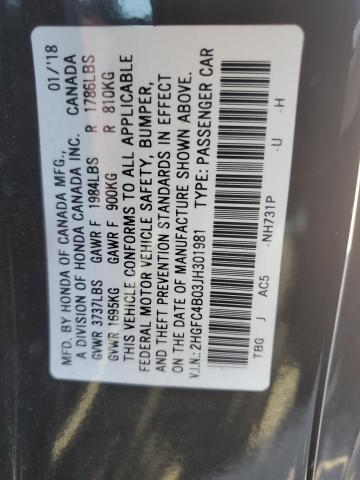 2018 HONDA CIVIC LX - 2HGFC4B03JH301981