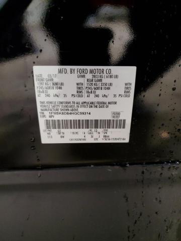 2017 FORD EXPLORER X - 1FM5K8D84HGC59314