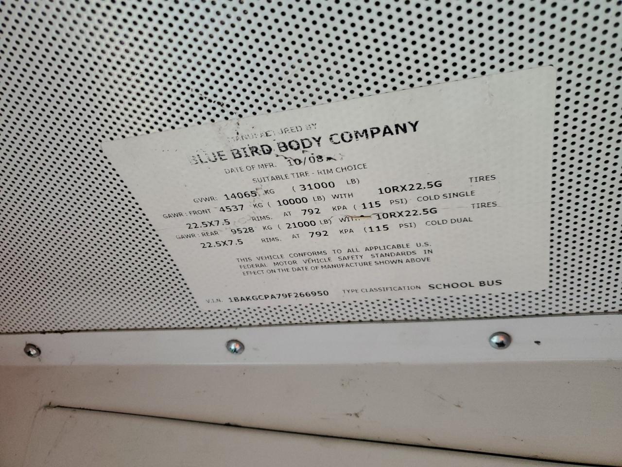 Lot #3275581800 2009 BLUE BIRD SCHOOL BUS