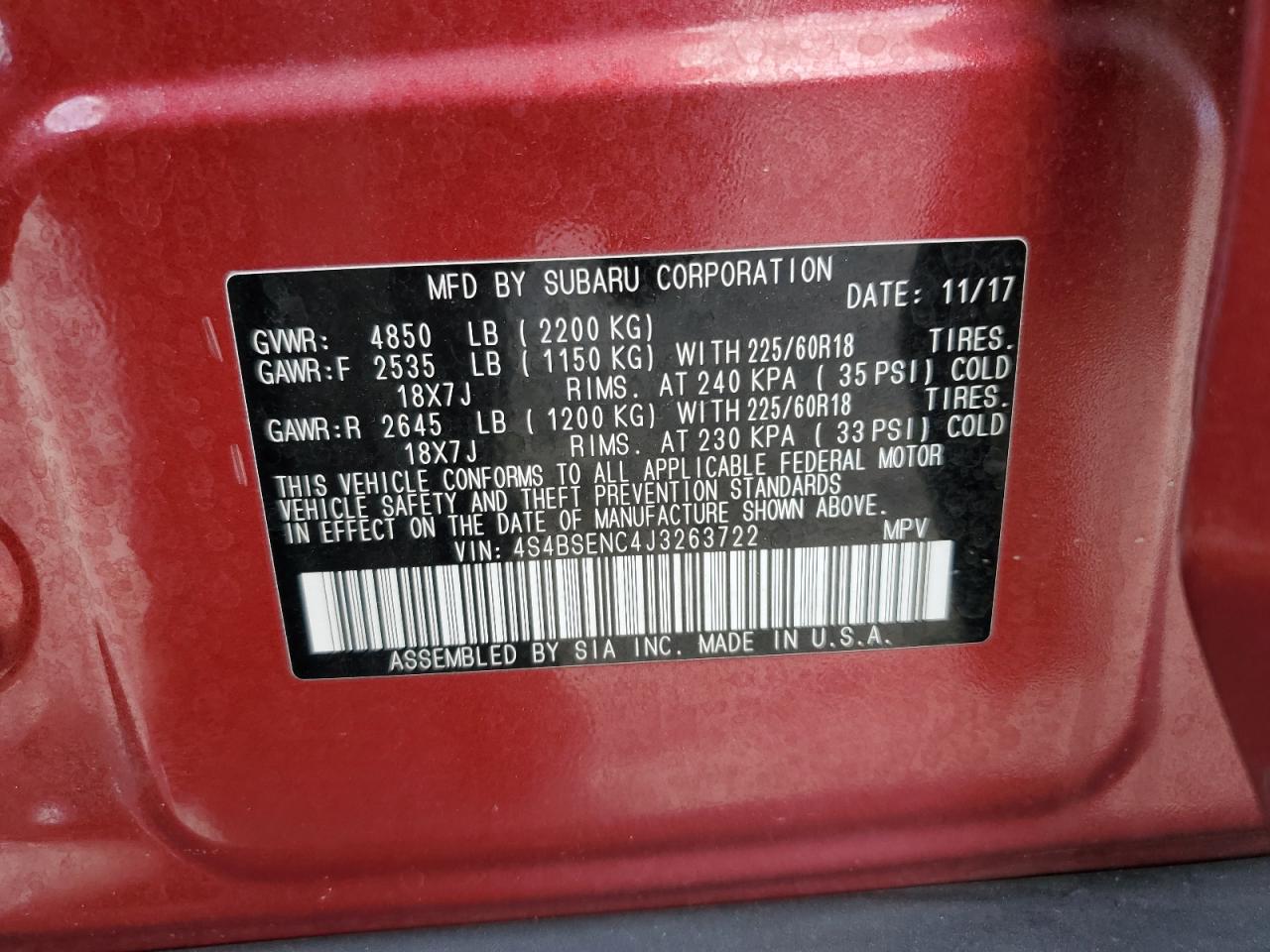 SUBARU OUTBACK 3.6R LIMITED