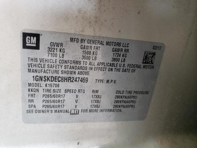 2017 CHEVROLET TAHOE POLI 1GNSKDEC8HR247469