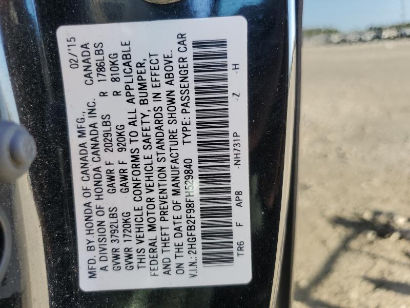 2015 HONDA CIVIC EXL 2HGFB2F98FH529840