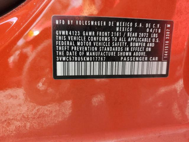 2019 VOLKSWAGEN JETTA S 3VWC57BU5KM017767