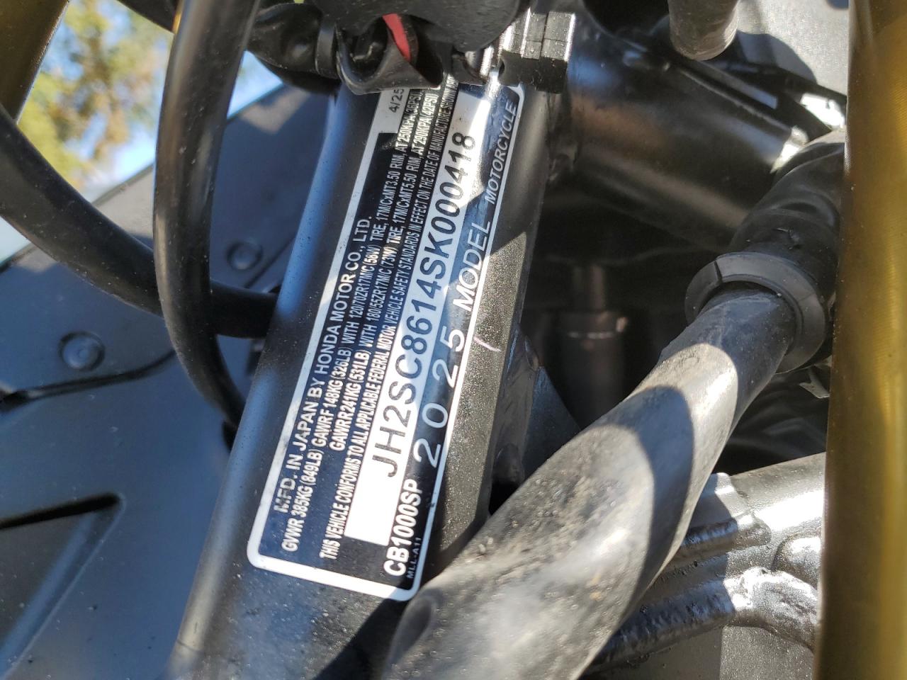 Lot #3301809361 2025 HONDA CB1000 SP