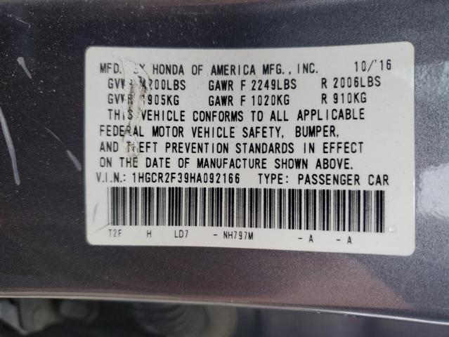 2017 HONDA ACCORD LX #3302914045