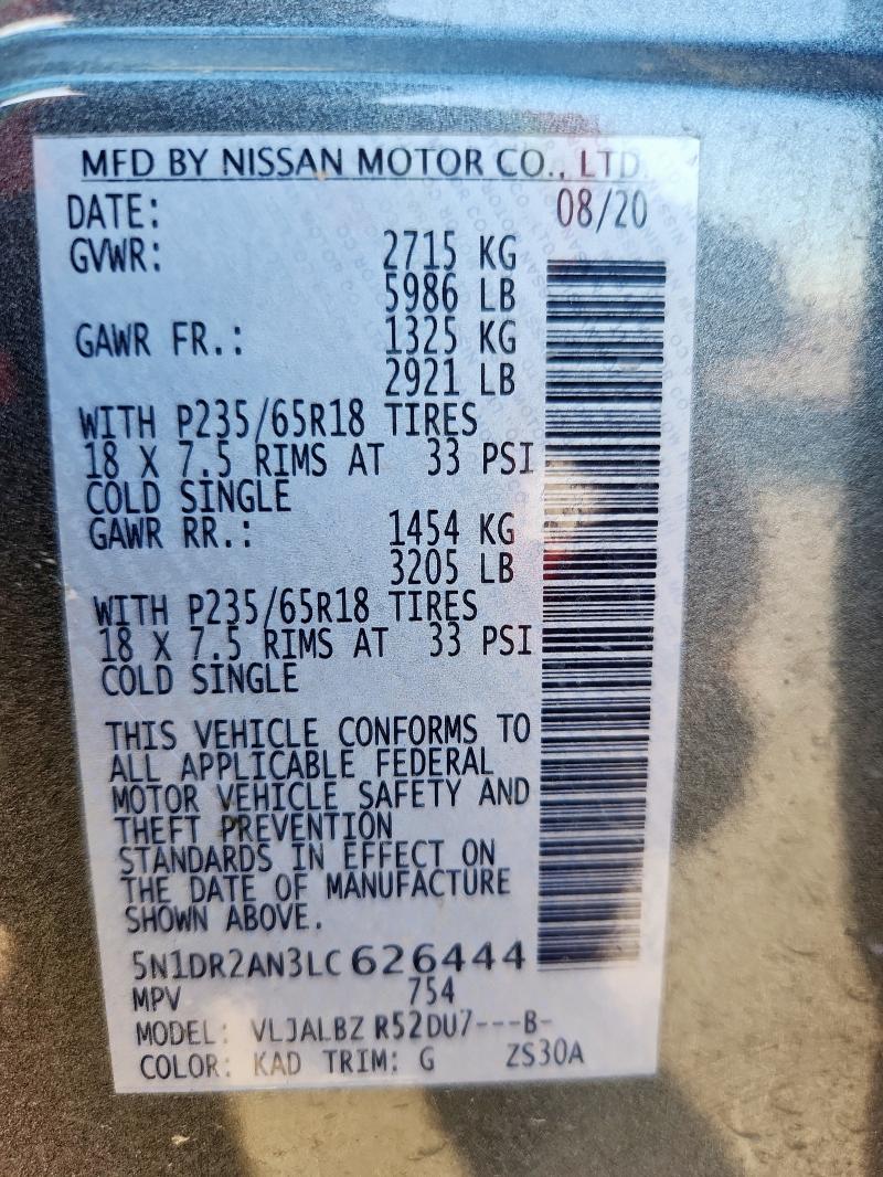 2020 NISSAN PATHFINDER #3284418429