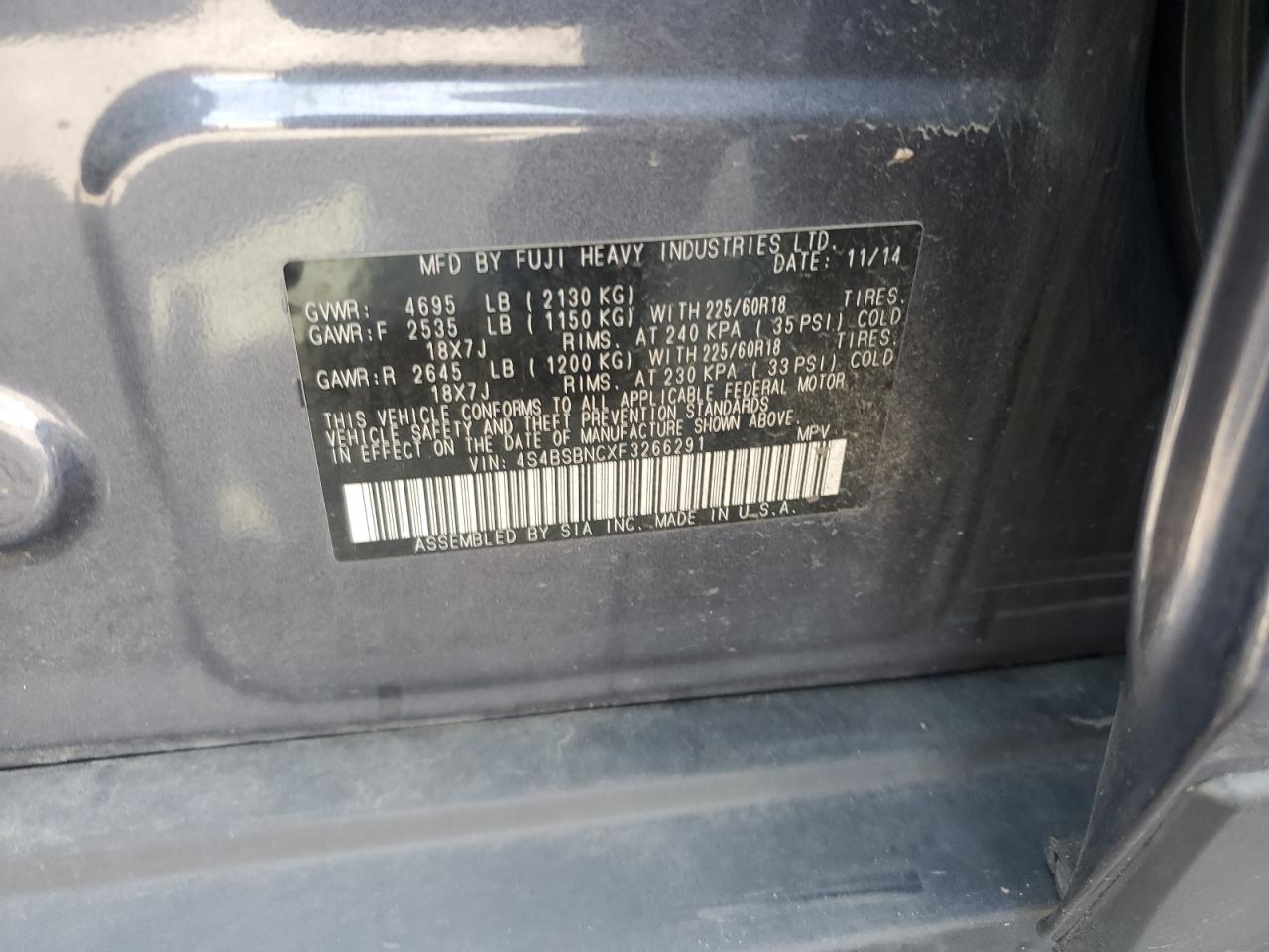 SUBARU OUTBACK 2.5I LIMITED