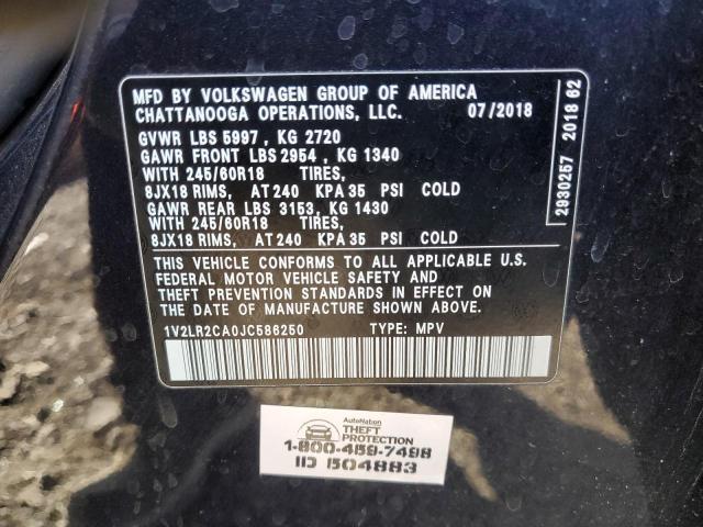 2018 VOLKSWAGEN ATLAS SE - 1V2LR2CA0JC586250