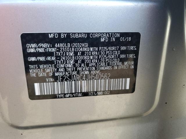 2018 SUBARU FORESTER 2 - JF2SJARC4JH540562