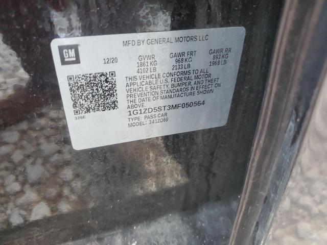 2021 CHEVROLET MALIBU LT - 1G1ZD5ST3MF050564