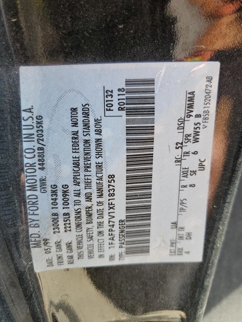 1999 FORD MUSTANG CO #3290163199