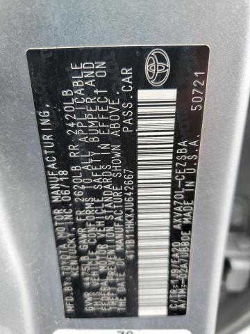 2018 TOYOTA CAMRY L #3315908147