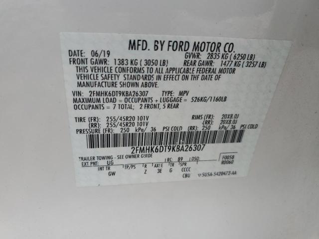 2019 FORD FLEX LIMIT 2FMHK6DT9KBA26307