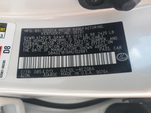 2021 LEXUS ES 350 BAS - 58ADZ1B1XMU102881